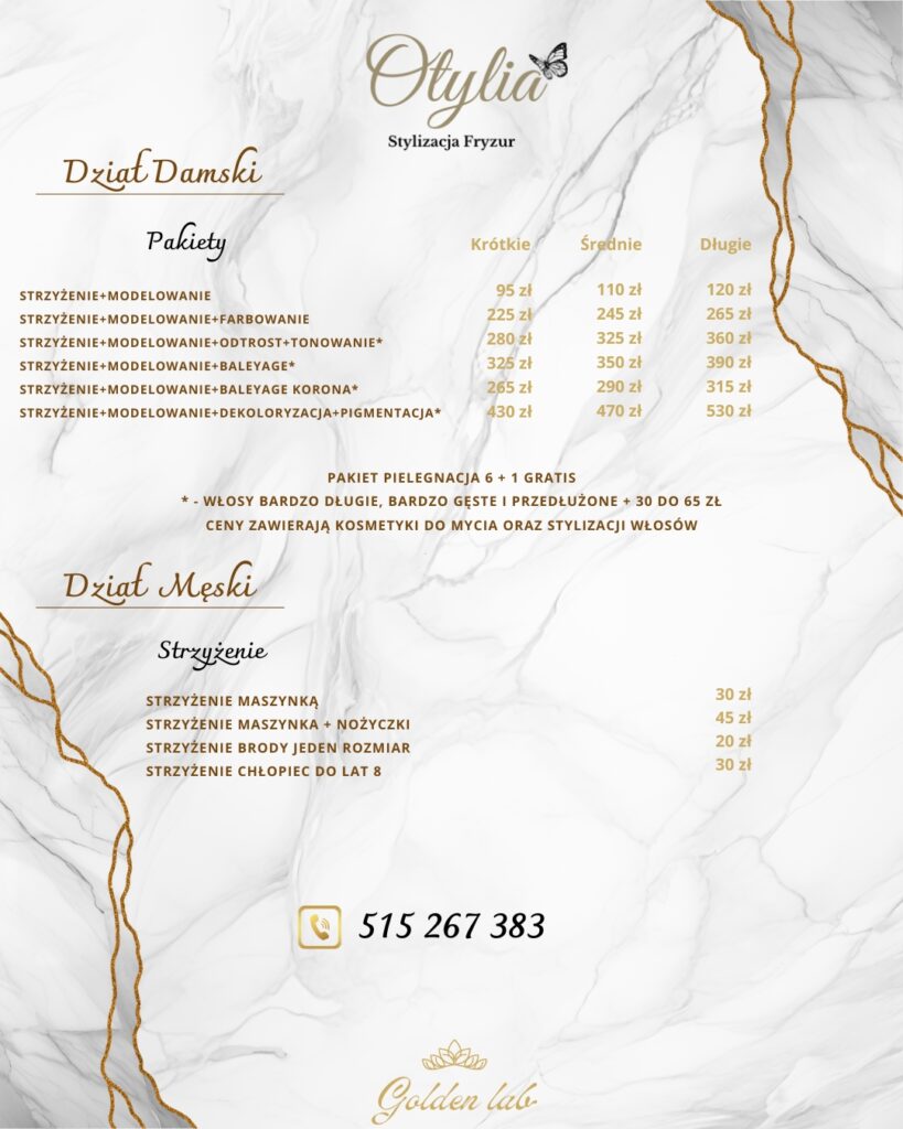 Cennik Otylia 2 1 - GoldenLab